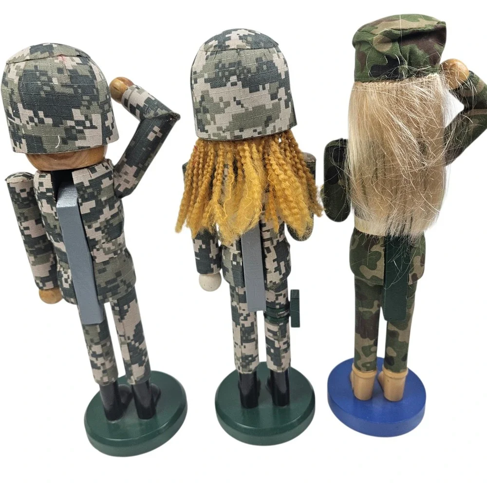 Target Military Nutcracker Set 2011 2012 Camouflage Soldier Figures Lot of 3